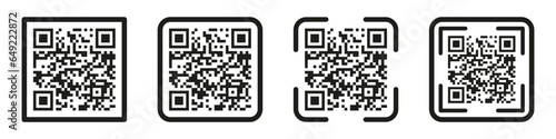 Scan QR code icon. Digital scanning qr code. QR code scan for smartphone. QR code for payment.