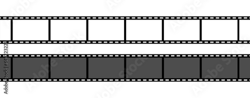 Film strip with different color cinema roll flat illustration vector