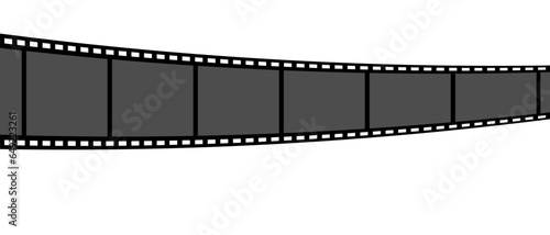 Blank film strip border movie or cinema tape reel flat vector design