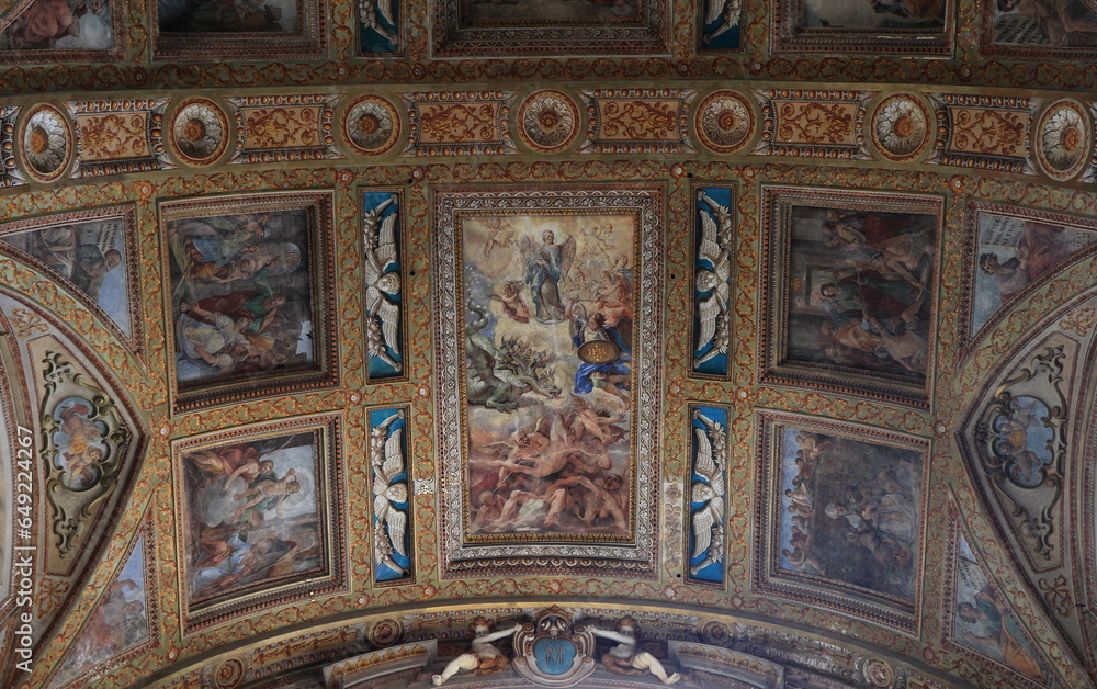 Chiesa del Gesù Nuovo Church Ceiling Fresco in Naples, Italy