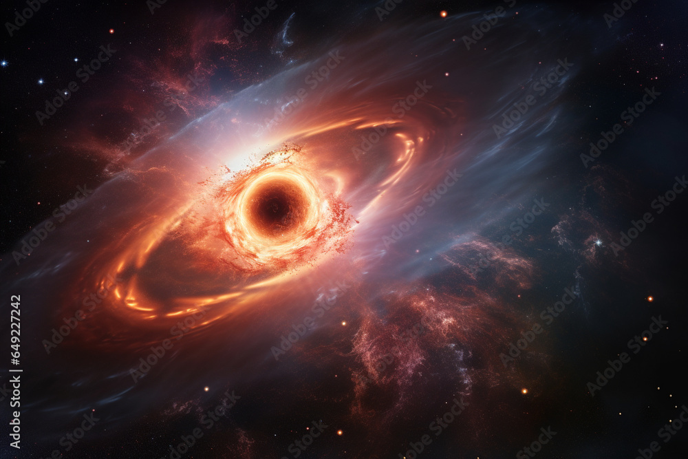 Obraz premium An artist's rendition of a swirling, protoplanetary disk around a young star, illustrating the love and creation of planetary systems in the cosmos, love and creation