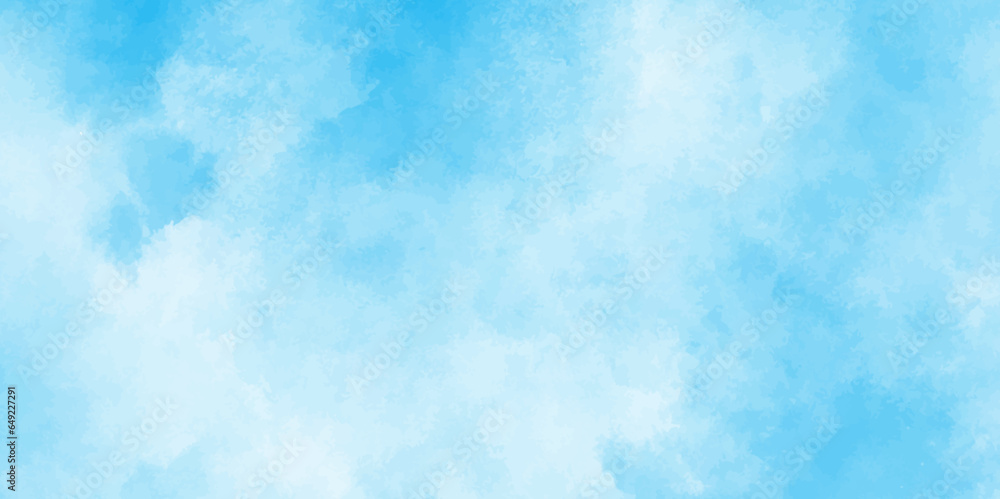 Defocused and blurry wet ink effect sky blue color watercolor background,  blurred and grainy Blue powder explosion on white background, Classic hand painted Blue watercolor,