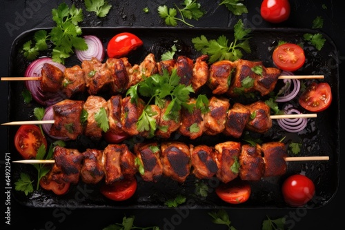 tasty grilled shashlik on a plate