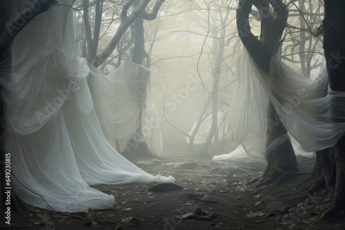 spooky foggy forest