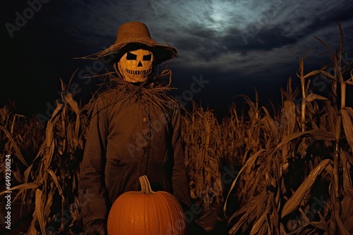 scary scarecrow in the field