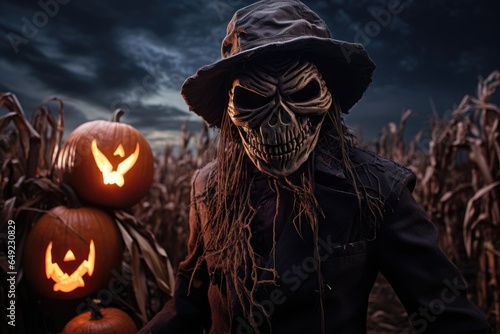 scary scarecrow in the field