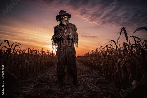 scary scarecrow in the field