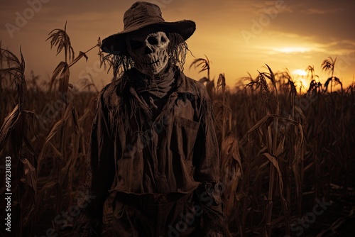 scary scarecrow in the field