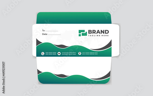Modern, Luxury, Elegant, Professional Minimalist Business DL Envelope design. Elements of Stationery. Vector illustration  DL Envelope design with front and back 