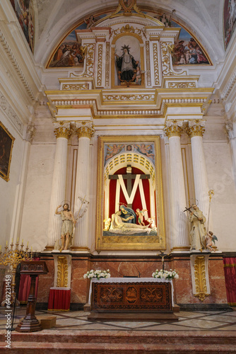 Mallorca, Spain - 25 June, 2023: Interior of the Iglesia de la Cartuja, Valldemossa, Mallorca photo