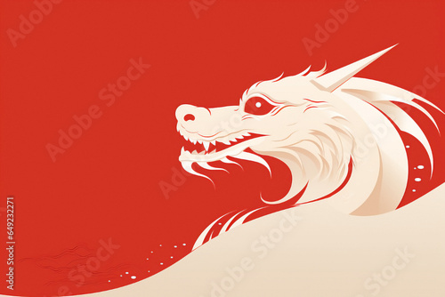 2024 dragon chinese new year. Minimalist and conceptual asian culture greeting.