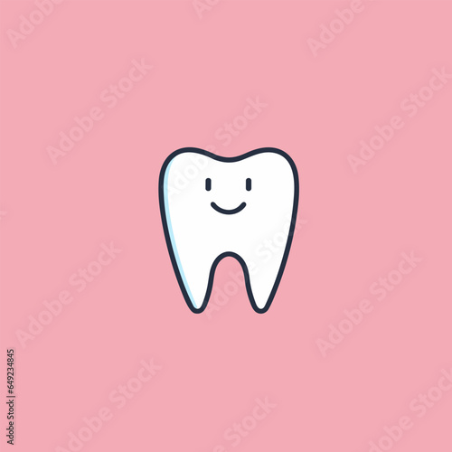 Teeth whitening filled outline white logo. Family healthcare. Healthy smile. Smiling molar. Design element. Created with artificial intelligence. Positive ai art for corporate branding, dentist office