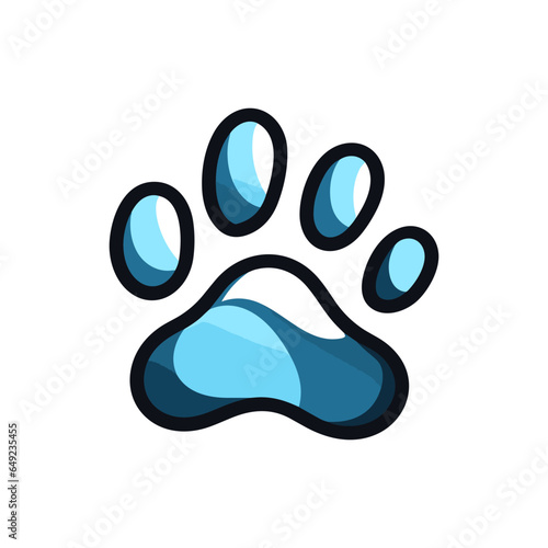 Veterinary pharmacy filled outline colorful logo. Vet care. Paw print. Design element. Created with artificial intelligence. Ai art for corporate branding, pet hospital, grooming salon, petshop