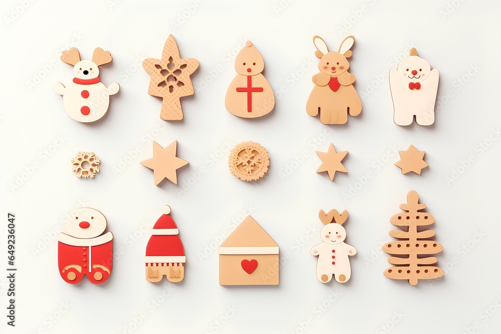 Naklejka premium コルクで表現したカラフルなクリスマスイブのイメージ(3Dピクト)