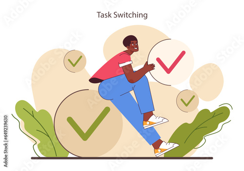 Multitasking. Effective and competent office worker time