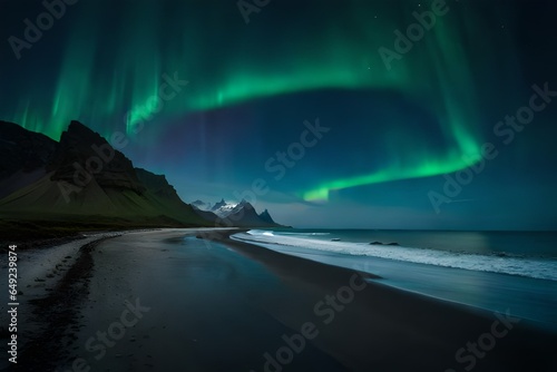 aurora over the river