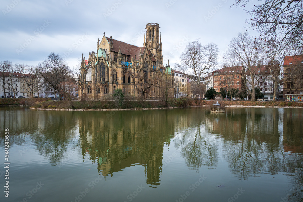 Obraz premium St John's Church, Evangelische Kirchengemeinde Stuttgart