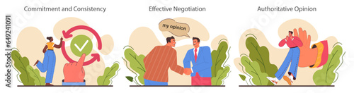 Persuasion set. Soft skill, the ability to convince people. Cognitive influence