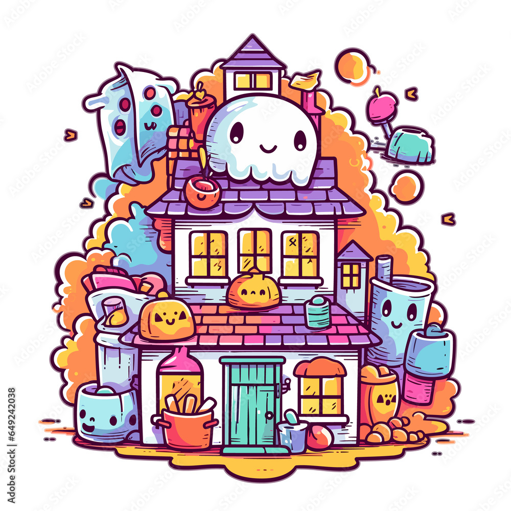 Naklejka premium Haunted House props, PNG For Tshirt