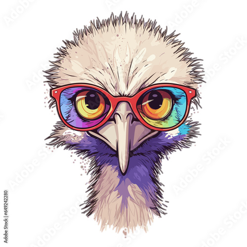 Ostrich , PNG For Tshirt photo