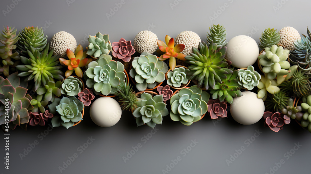 Obraz premium Wallpaper with Plants, empty copy space mockup