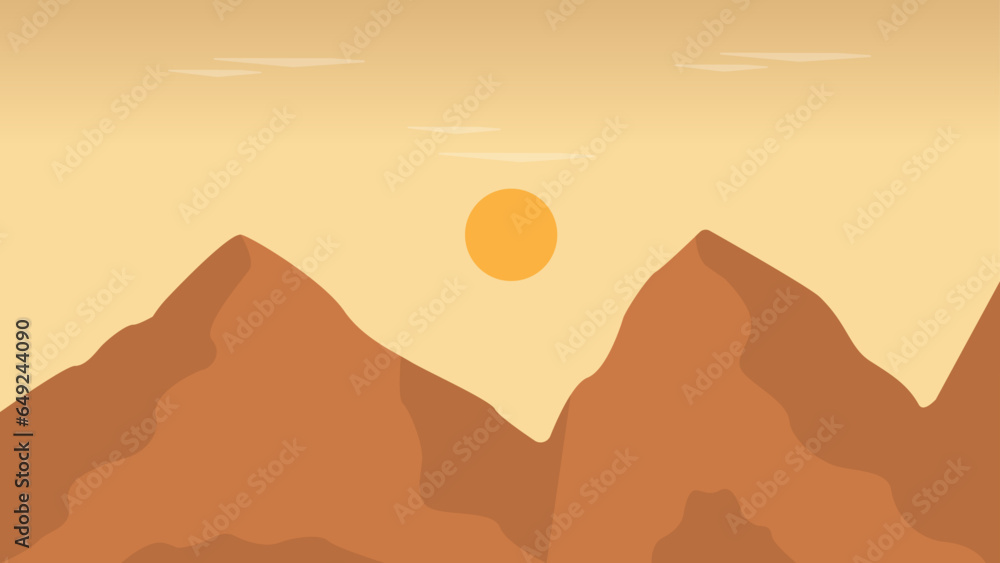 desert mountains and sun 4K wallpaper for computer minimalist desert wallpaper