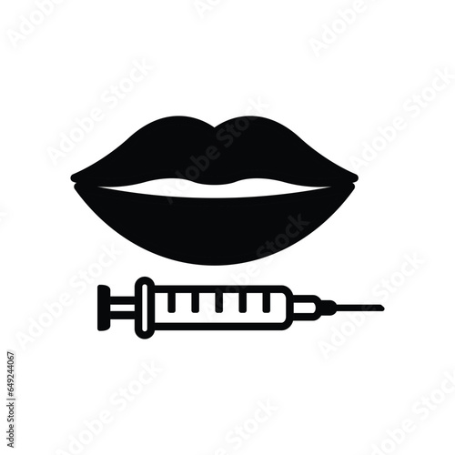 lips injection icon vector. beauty correction lips icon