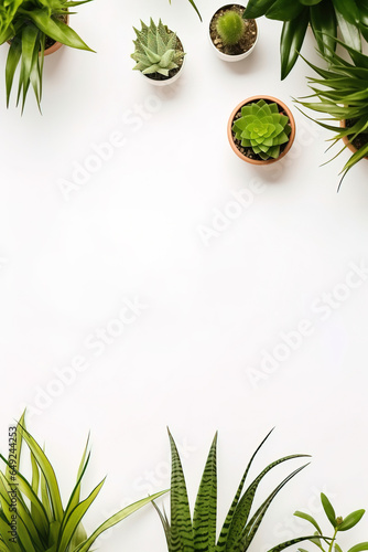 Wallpaper with Plants  empty copy space mockup