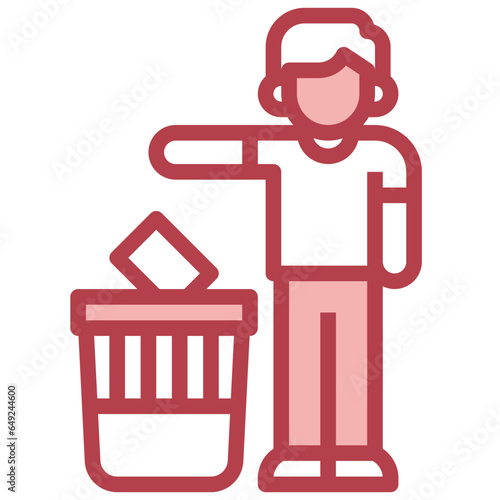 DISPOSE OF RUBBISH filled outline icon,linear,outline,graphic,illustration