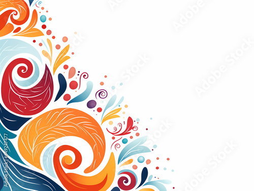 Colorful Swirly Design On A White Background