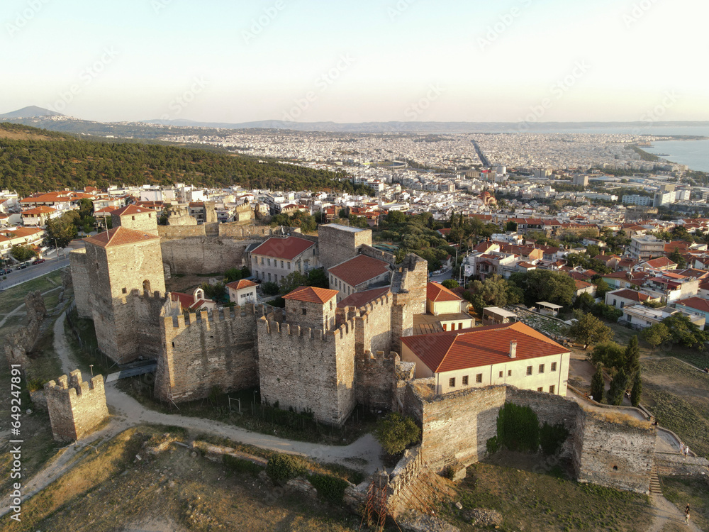 Drone view of Thessaloniki SKG from the castle at eptapirgio_v24