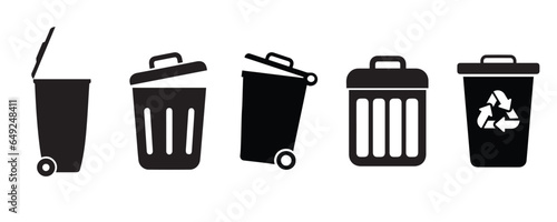 recycle bin icon set