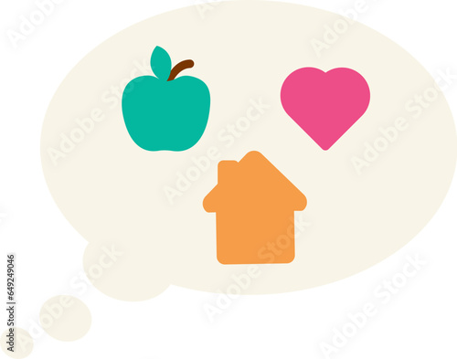 Dream bubble of homeless Parrot. Homeless Tropical Parrot waits for owner help. Pets and animals care. Vector cartoon illustration isolated on white background