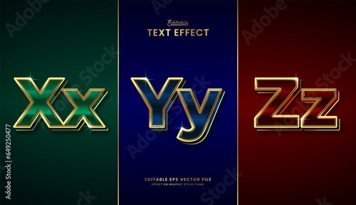 decorative elegant red blue green color editable text effect vector design