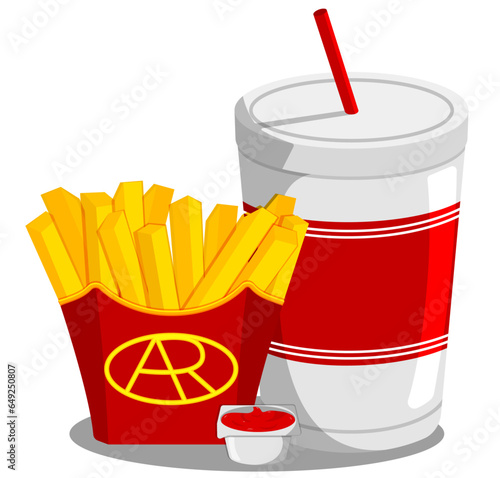 Mouthwatering French Fries and a Refreshing Drink: A Classic Snack Combo