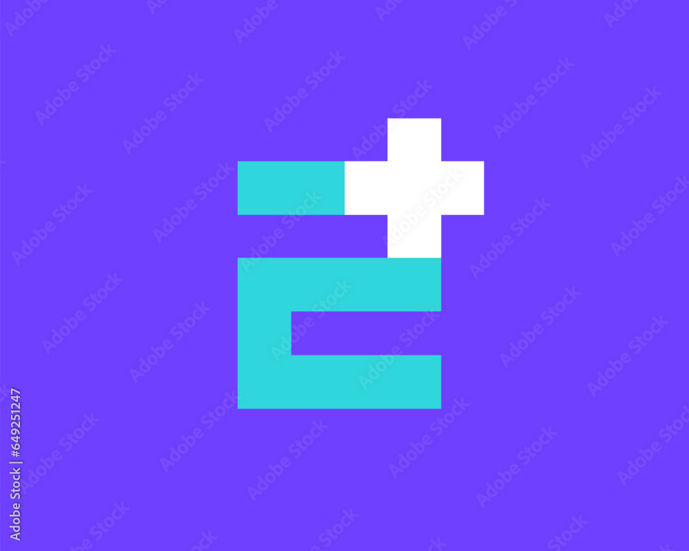 Number 2 cross plus medical logo icon design template elements Number 2 cross plus medical logo icon design template elements