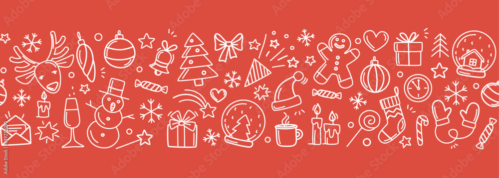Merry Christmas Happy New Year seamless background pattern. Merry Christmas Happy New Year seamless background pattern.