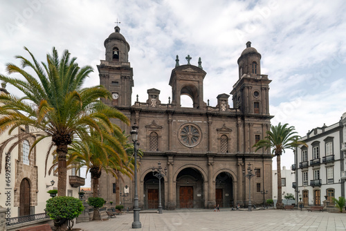 Landscape with Cathedral Santa Ana Vegueta in Las Palmas, Gran Canaria, Canary Islands, Spain photo