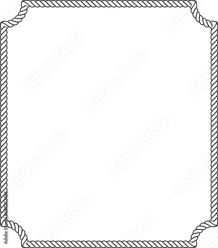black white rectangle vintage rope frame with copy space