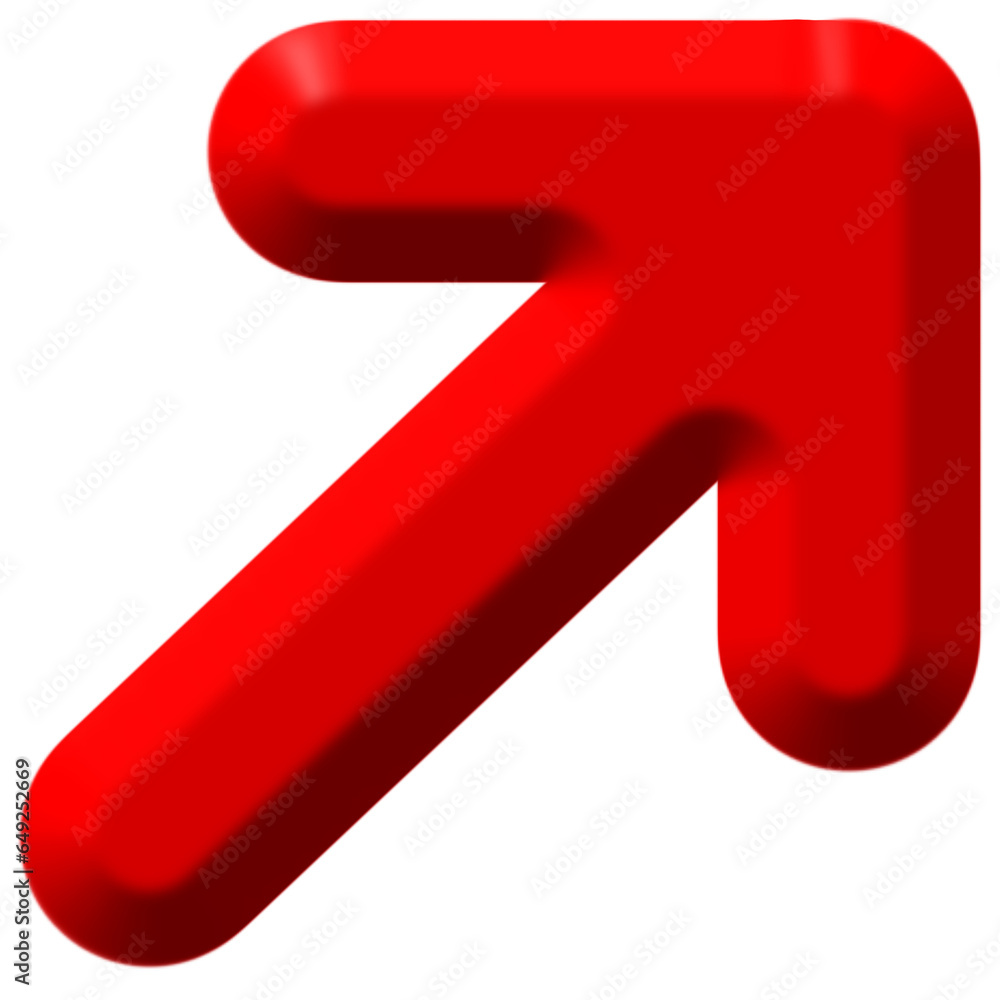 A red arrow is depicted in this 3D illustration A red arrow is depicted in this 3D illustration