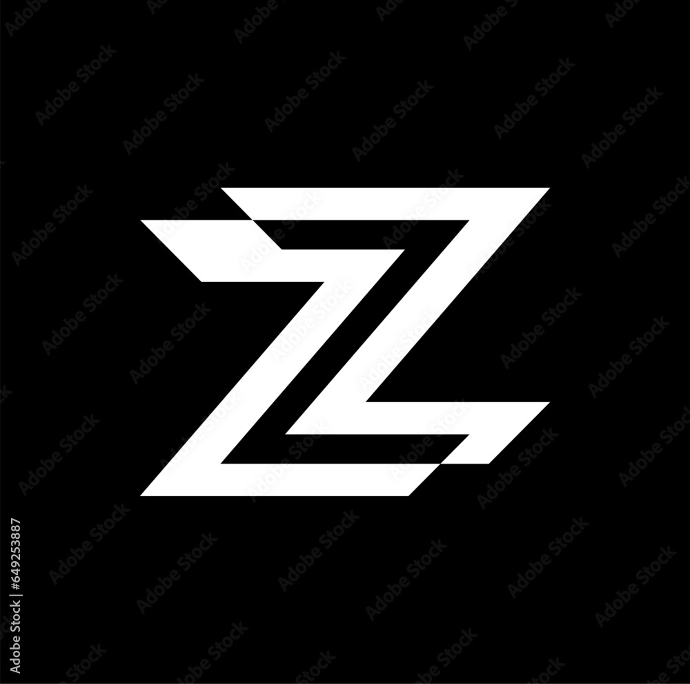 ZZ brand name initial letter illustrative icon.