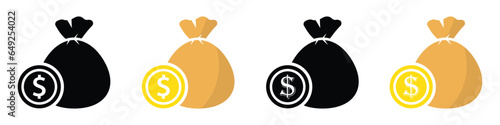 Money bag icon, vector illustration