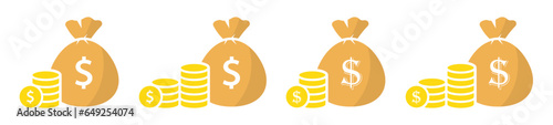 Money bag icon, vector illustration