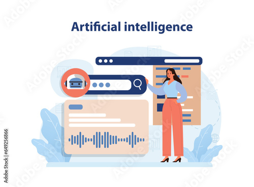 AI or artificial intelligence in marketing. AI-based targeting advertising