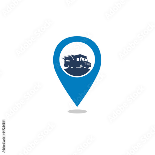Food truck icon map pointer, vector illustration. Free Download Food truck icon map pointer, vector illustration. - GFXLoad