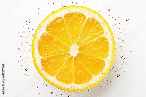 Yellow and juice lemon isolated on a white background. Generative AI