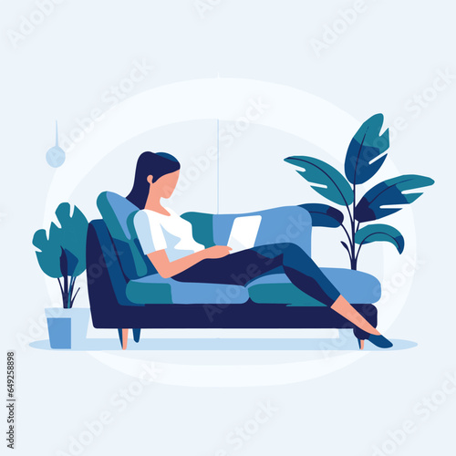 woman relaxing on a sofa
