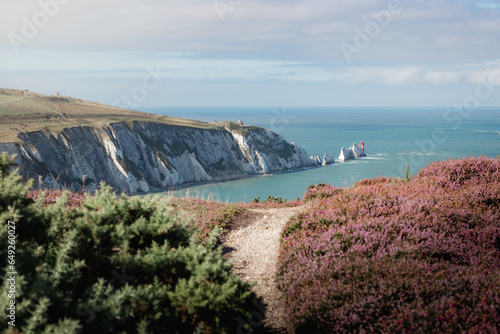 A stunning view of the needles on the Isle of Wight, UK photo