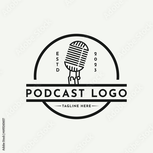 Podcast interview logo design concept