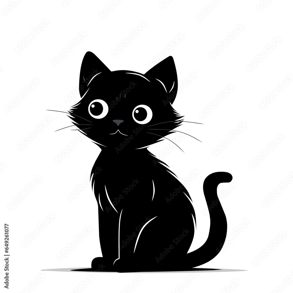 black cat illustration clipart design on a white background black cat illustration clipart design on a white background